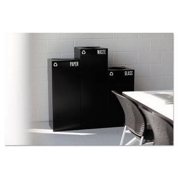 Safco® Public Square Paper-recycling Container, Square, Steel, 42 Gal, Black freeshipping - TVN Wholesale